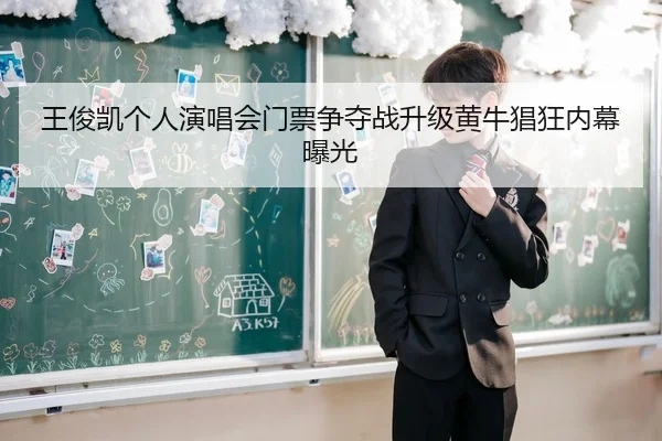 王俊凯个人演唱会门票争夺战升级黄牛猖狂内幕曝光 | fc2